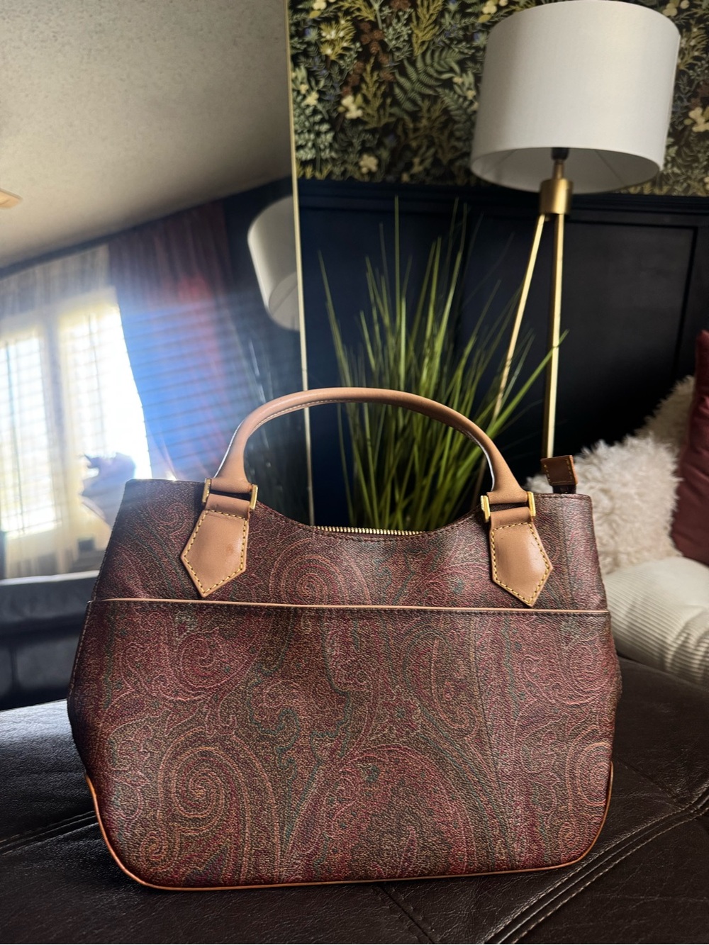 Authentic ETRO Milano paisley pvc leather bag